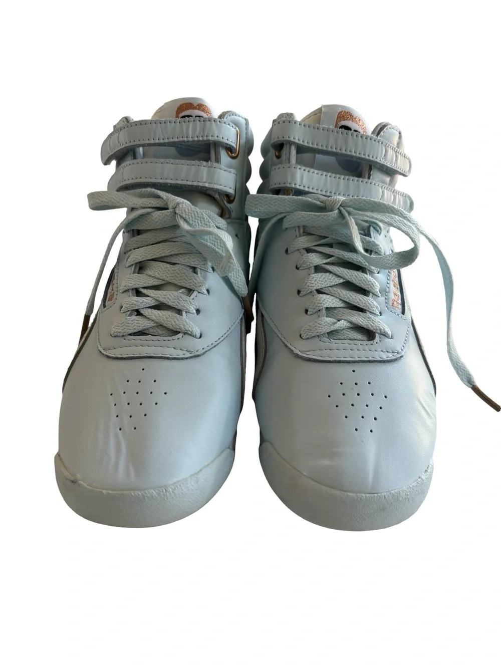 Reebok Cardi B Freestyle High Top Shoes Glass Blue The 54-11 Sneakers Sz 8